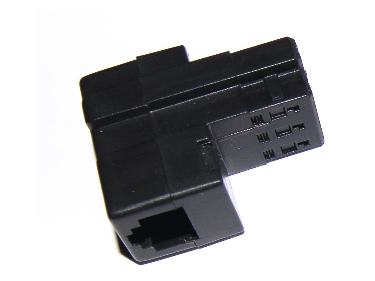 Telefon-Adapter, 1xT+T89 Stecker auf - RJ12 6/4 Buchse, schwarz