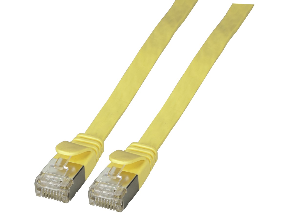 Slimpatchkabel Kat.6A U/FTP 3.0m - PVC, paargeschirmt, ultraflach, gelb