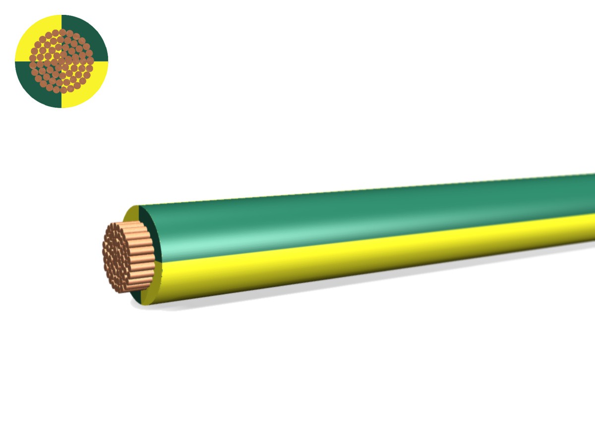 Corde T Eca 95 PVC jaune-vert - 450/750V H07V-R