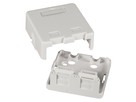 AP Verteilerbox 2xKeystone, weiss - leer, Staubschutz selbstschliessend