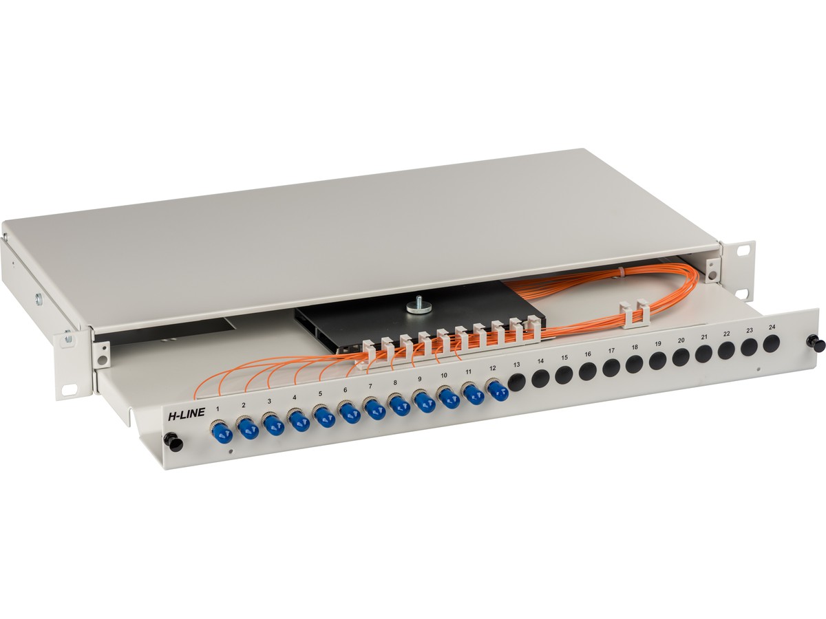 Tête de câble 16xST 50/125 prêt à - jonctionner, 1UH, RAL7035, H-Line