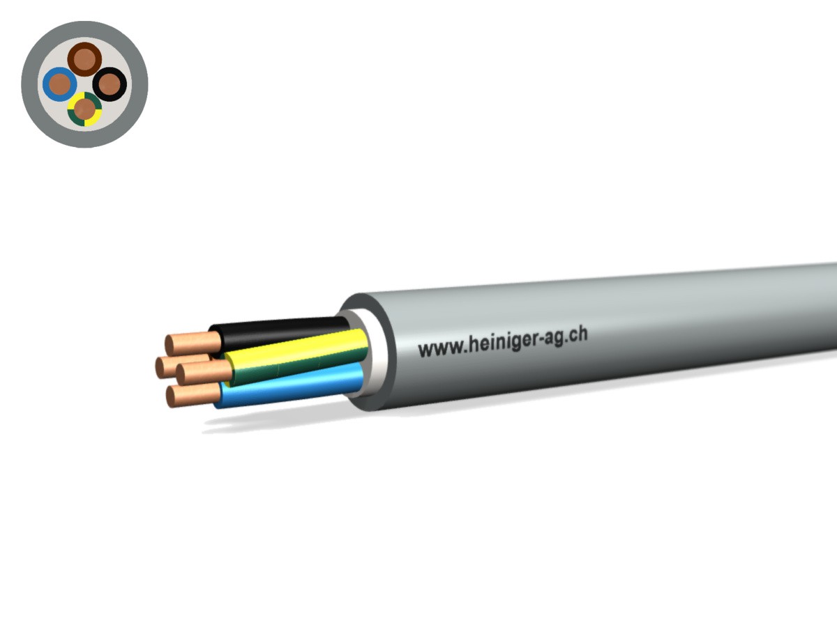 TT-Kabel Eca 4x2.50 LNPE PVC gr - Niederspannungs-Installat. Kabel 0.6/1kV
