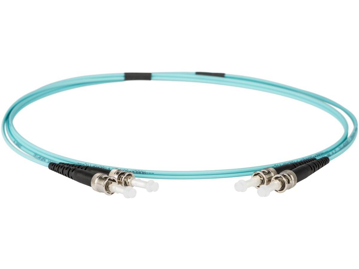 Cordon fibre optique, ST - ST - 50/125 OM3, duplex, fig.8, L= 2.0m