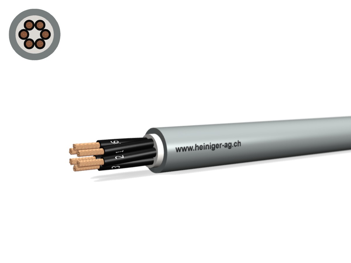 Câble commande Cca-flex 6x0.75 OZ gr - LiHH san-hal 300/500V EN 50399