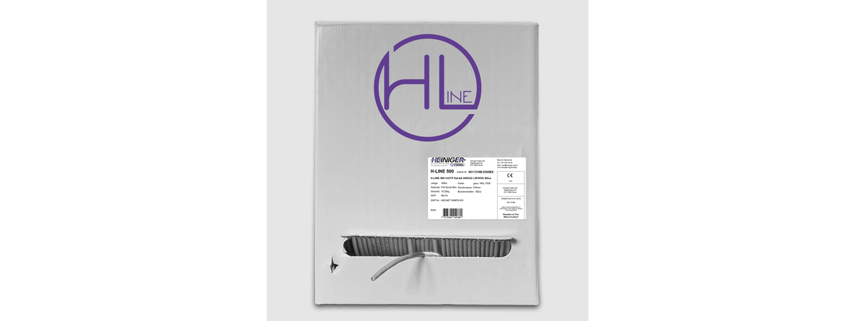 H-LINE 500 Datenkabel U/UTP 4x2x0.57 - LSFROH, 500MHz, Kat.6A, grau, B2ca