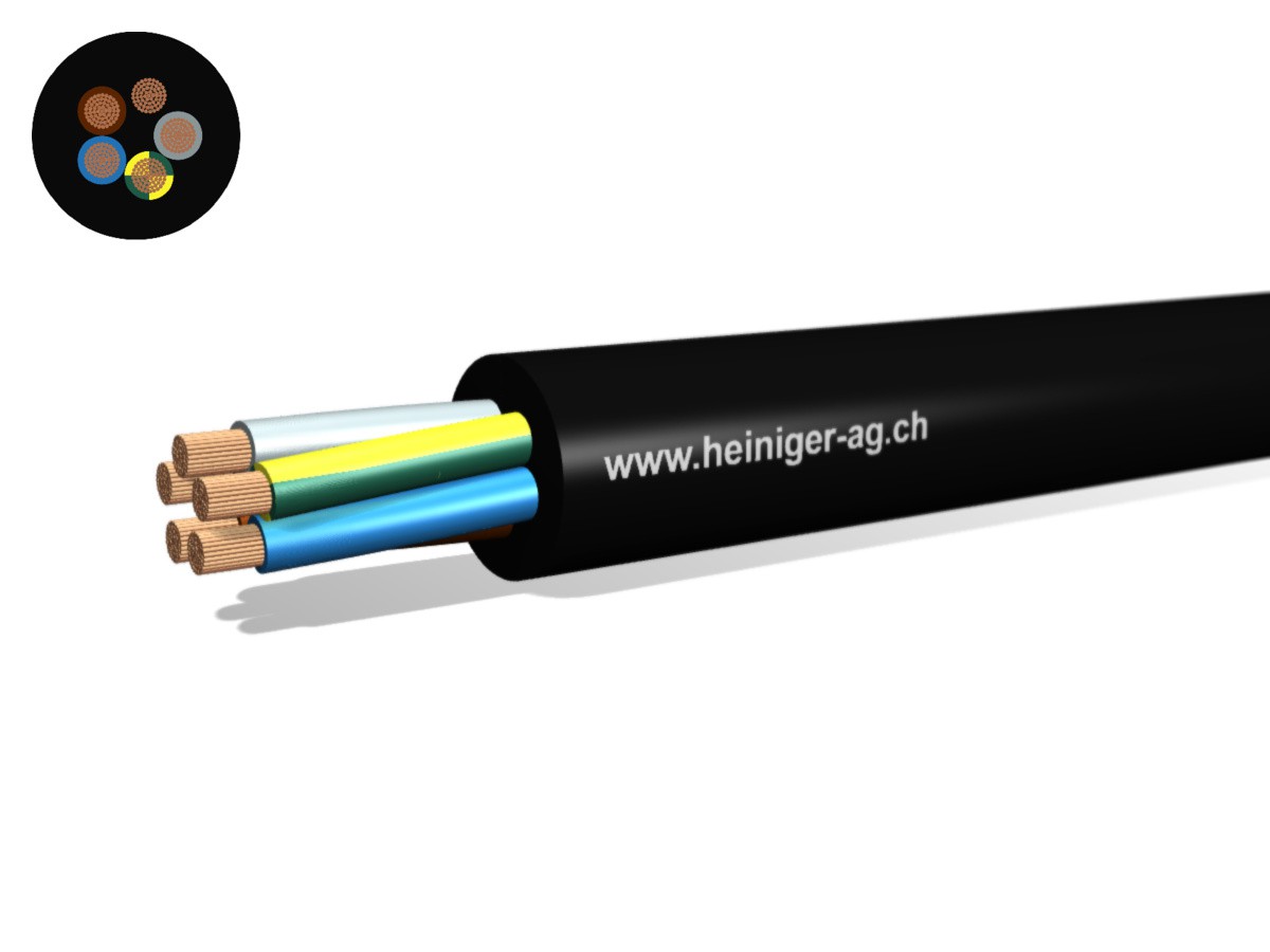 Gdv câble de raccord. Eca 5G95 LNPE nr - RAL9005 H07RN-F 450/750V renforcé,AD8