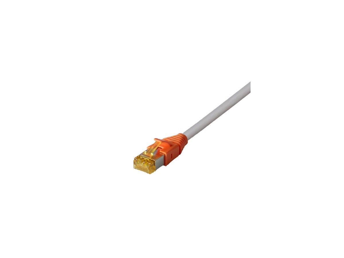 H-LINE Patch 4P S/FTP 1:1 RJ45 50m - Kat.6A Kabel grau/KS orange, hal-frei