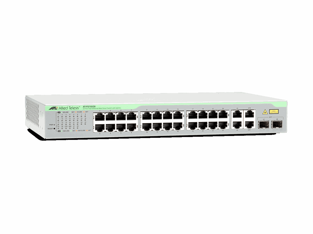 AT-FS750/28, 24x10/100TX + 4xSFP Combo - Switch L2, Websmart