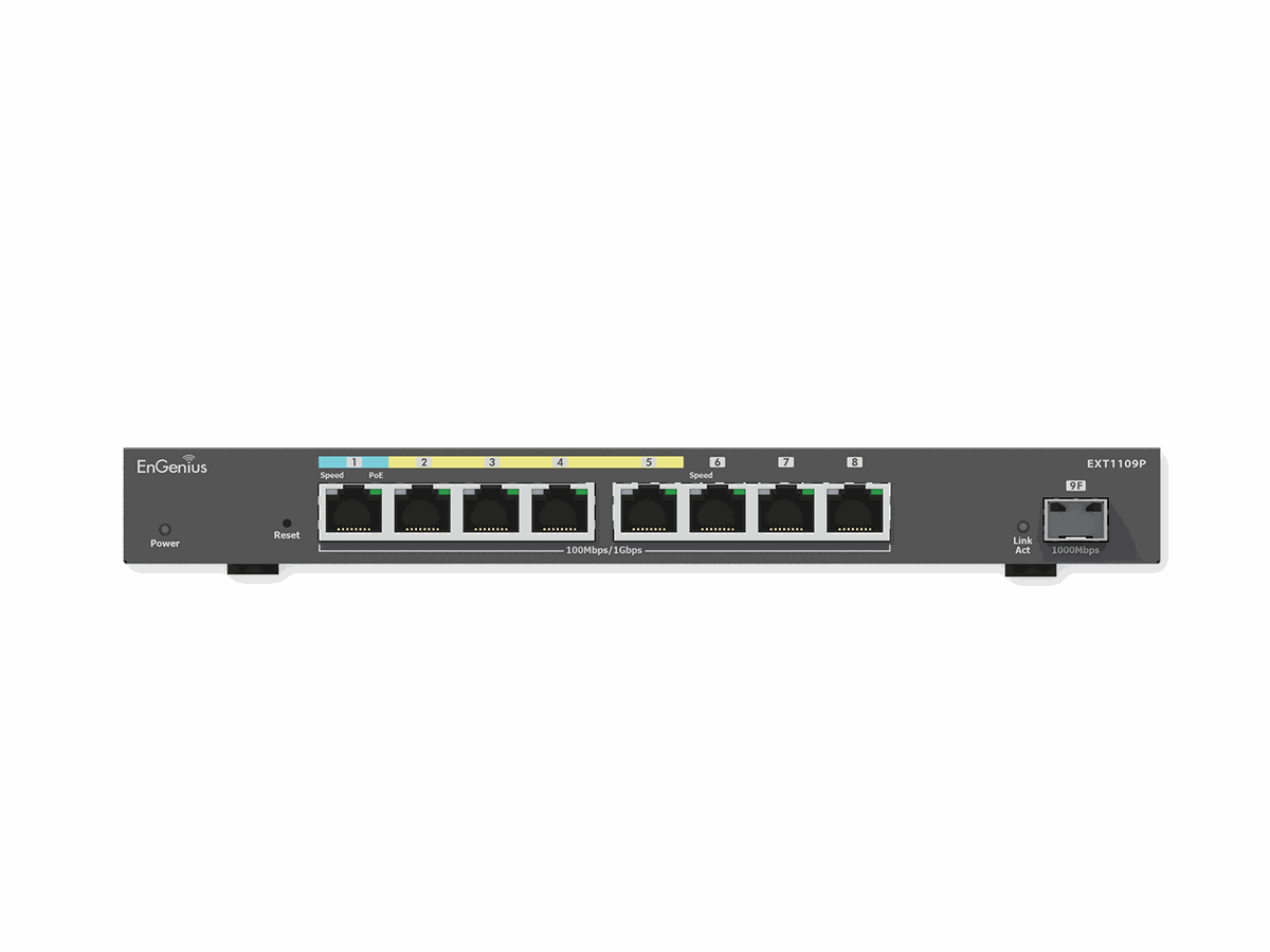 EnGenius EXT1105P, Managed Switch - 1x1000T PoE++ in / 4x1000 PoE+ out /