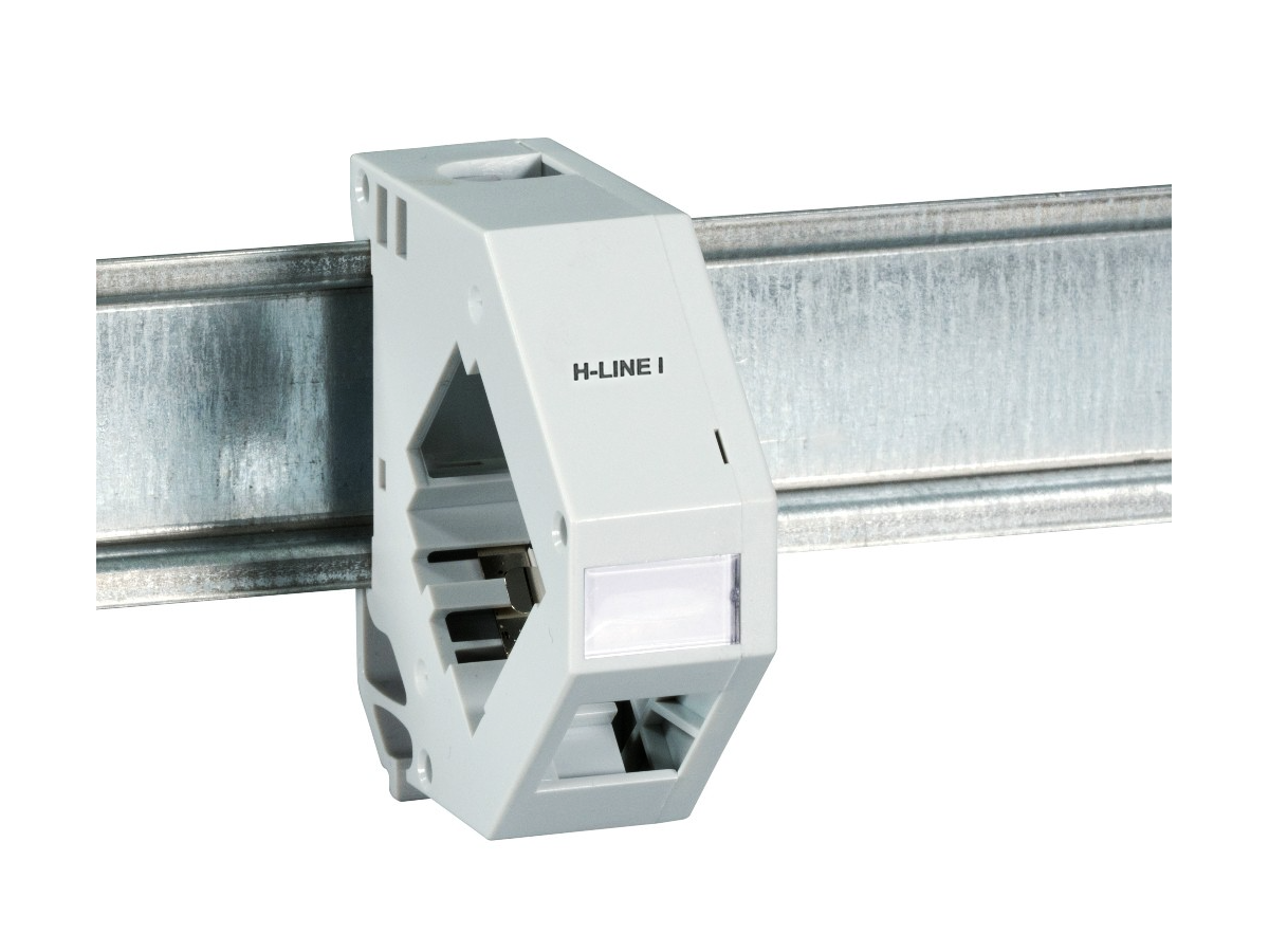 H-LINE I Hutschienenadapter DIN 1xRJ45 - Keystone, Kunststoff grau, leer