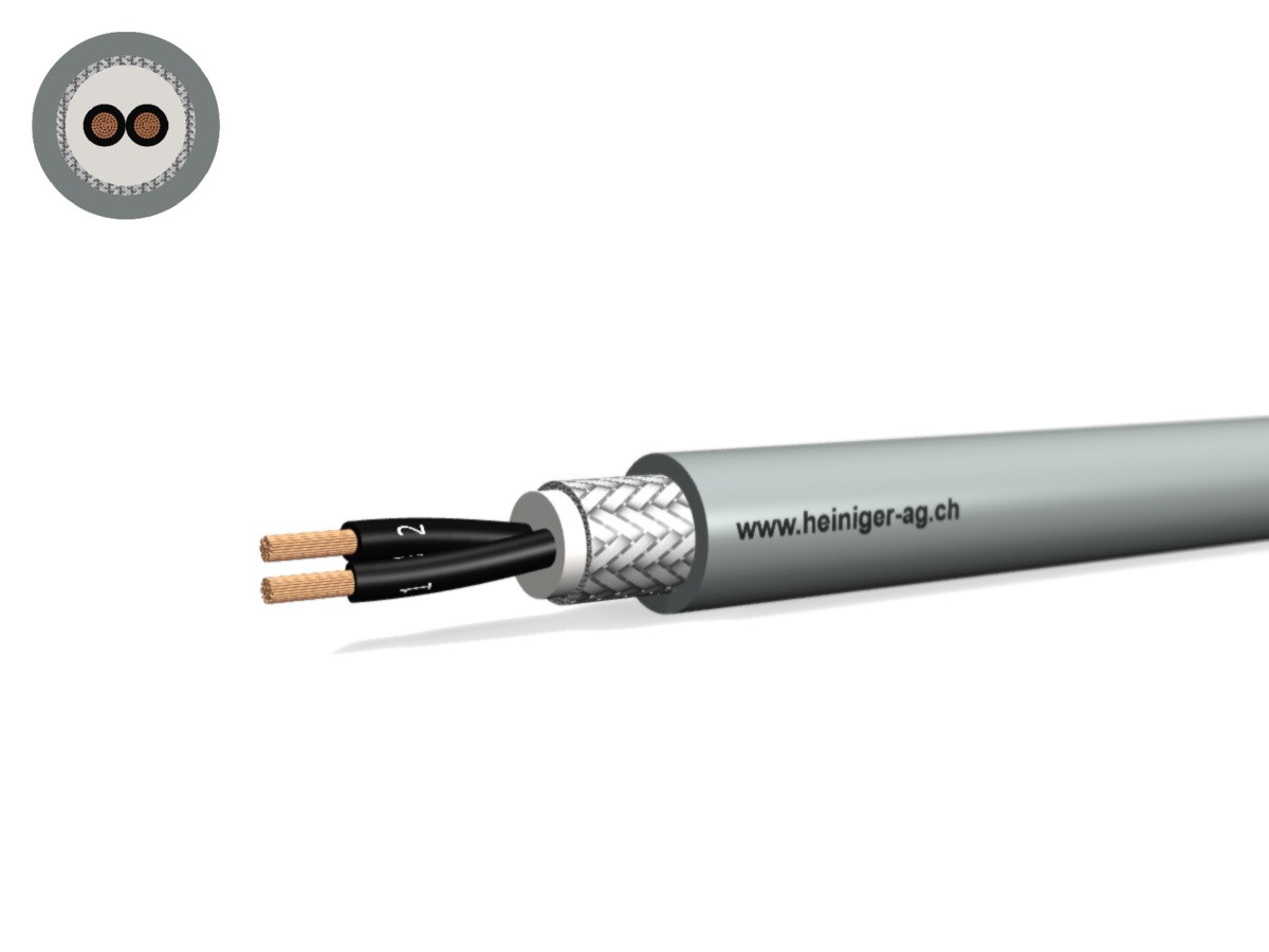 Câble PVC-PUR C 2x1.00 OZ num gr - 300/500V