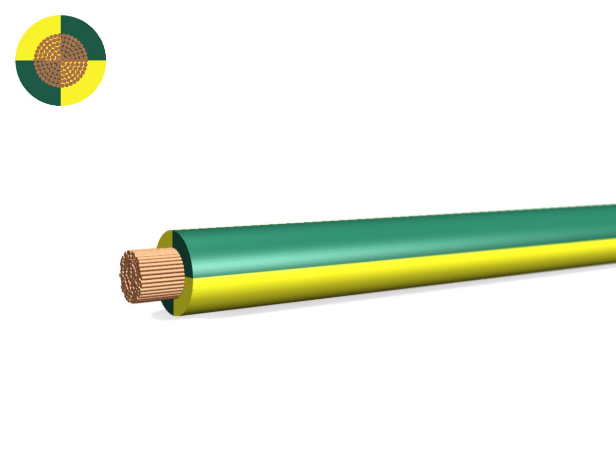 N-Seil Dca hal-frei 16 gelb-grün - 450/750V 70°C H07Z1-R