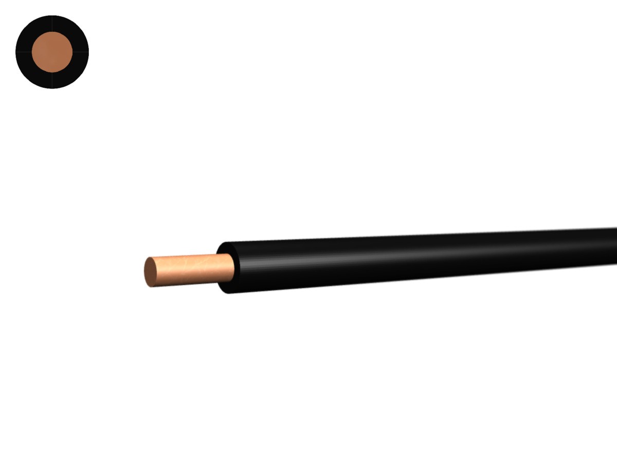 Fil T Eca 1.50 PVC noir - 450/750V H07V-U