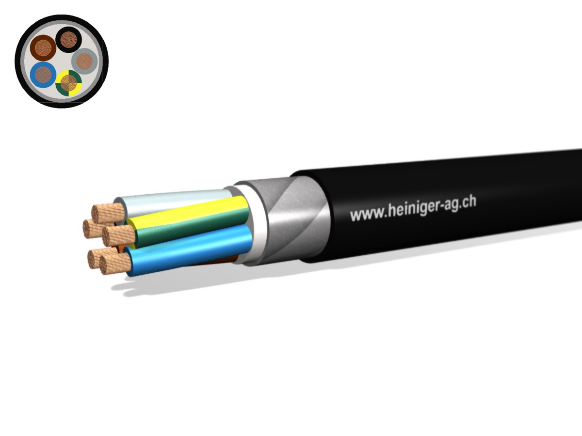 NN-CLN FE05B2 B2ca 5x25 LNPE sw - Heiniger Kabel AG