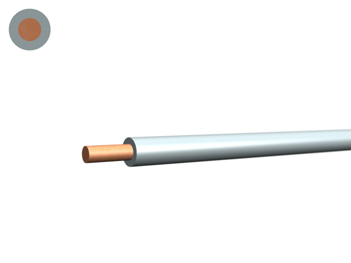 Fil T Eca 1.50 PVC gris - 450/750V H07V-U