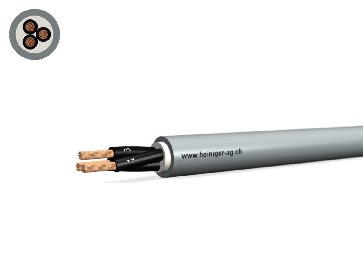 Steuerkabel Cca-flex 3x0.75 OZ gr - LiHH hal-frei 300/500V EN 50399