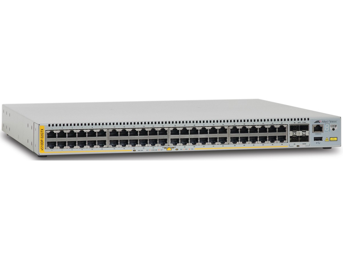 AT-x510DP-52GTX, 48x1000T, 4SFP+ Combo - Switch L3, bloc d'alimentation excl.