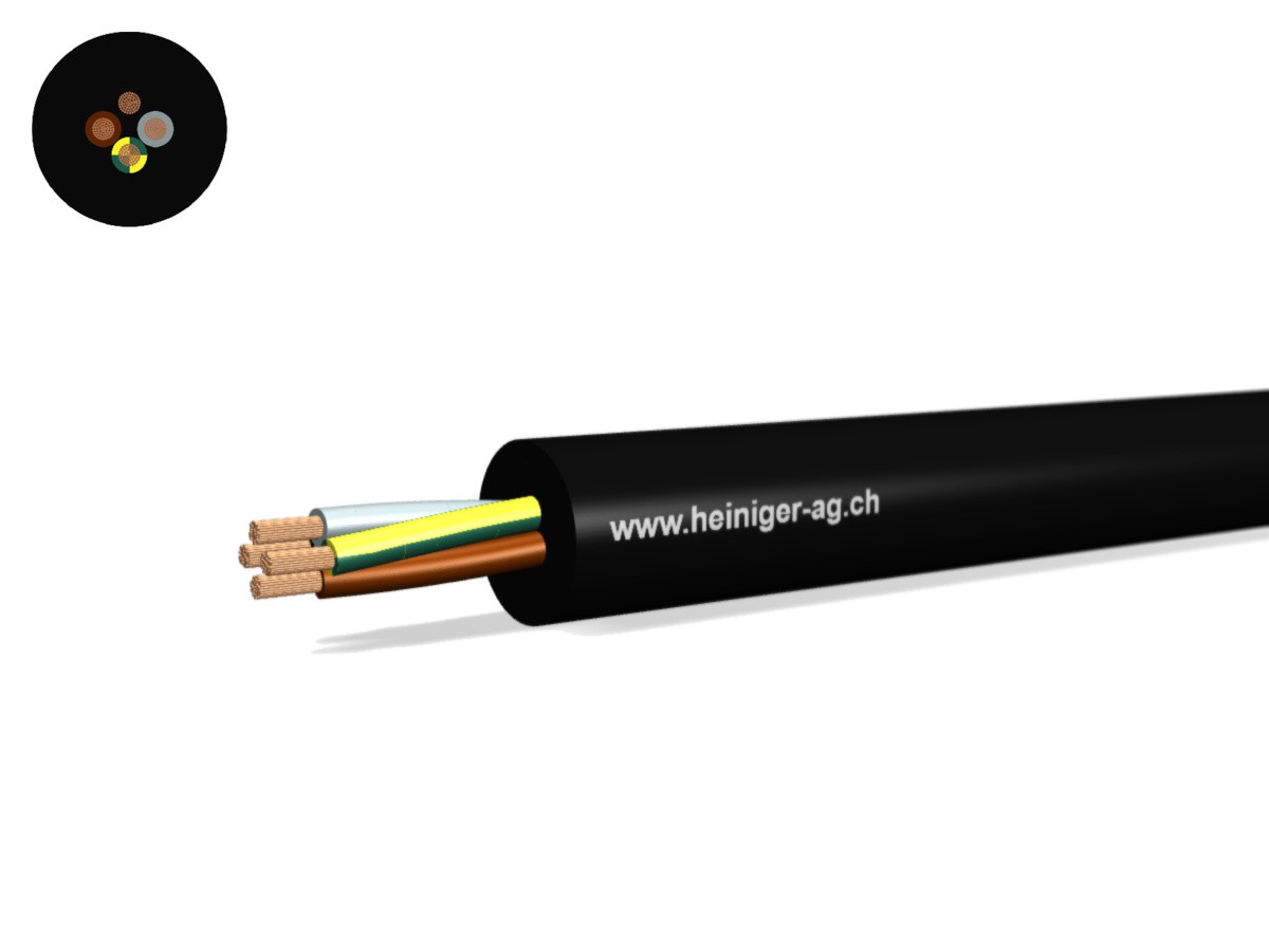 Gdv Anschluss-Kabel Eca 4G1.50 LPE sw - RAL9005 H07RN-F 450/750V verstärkt,AD8