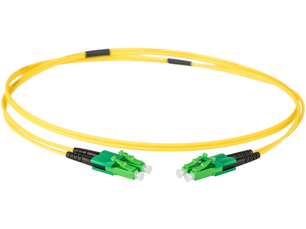 Cordon-FTTH, LCd APC - LCd APC - 9/125 G657.A2, dupl. jaune Fig.8, L=5.0m