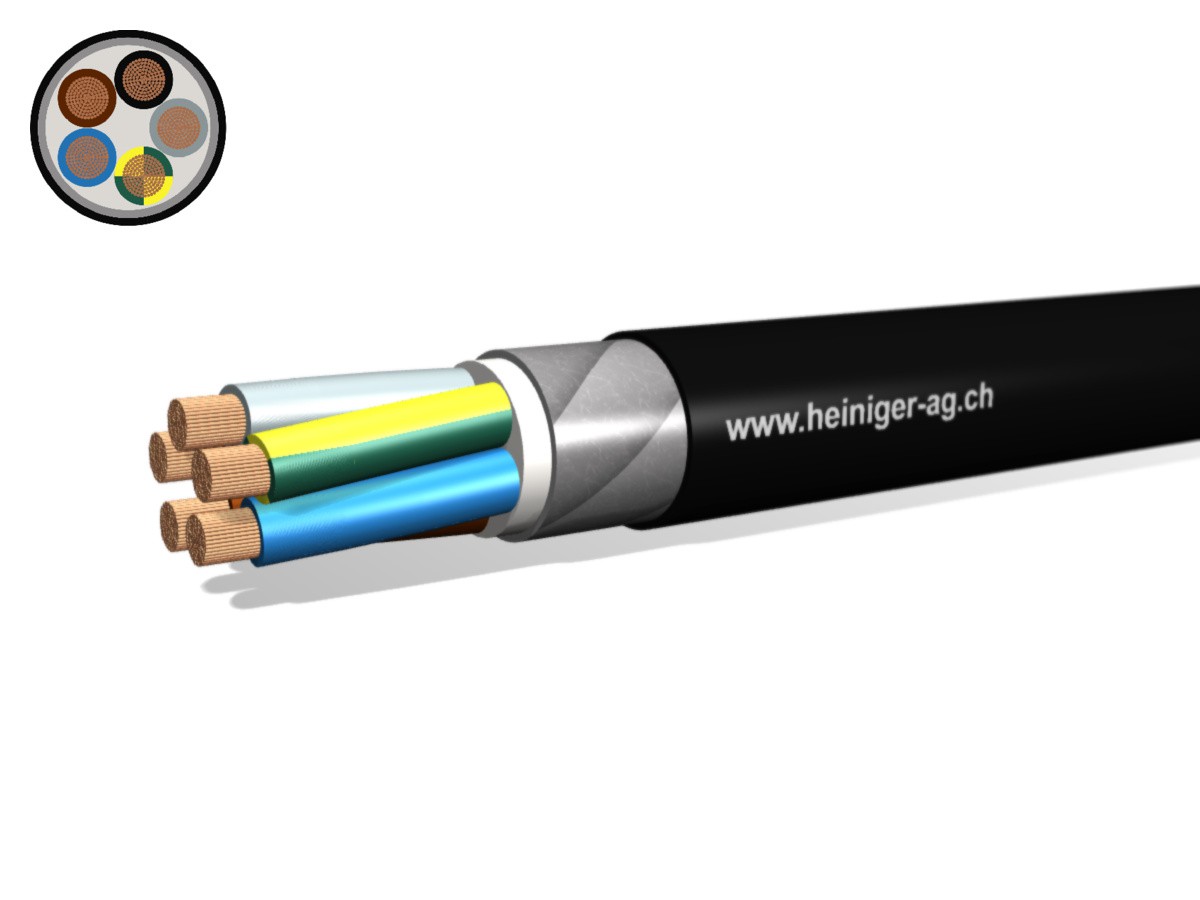 NN-CLN FE05B2 B2ca 5x95 LNPE sw - hal-frei armiert 90°C 0.6/1kV