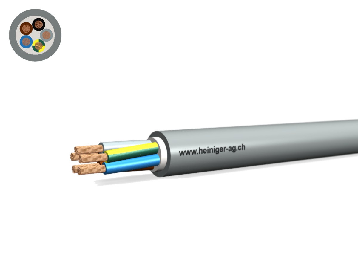 Steuerkabel Cca-flex 5x1.00 JB gr - LiHH hal-frei 300/500V EN 50399