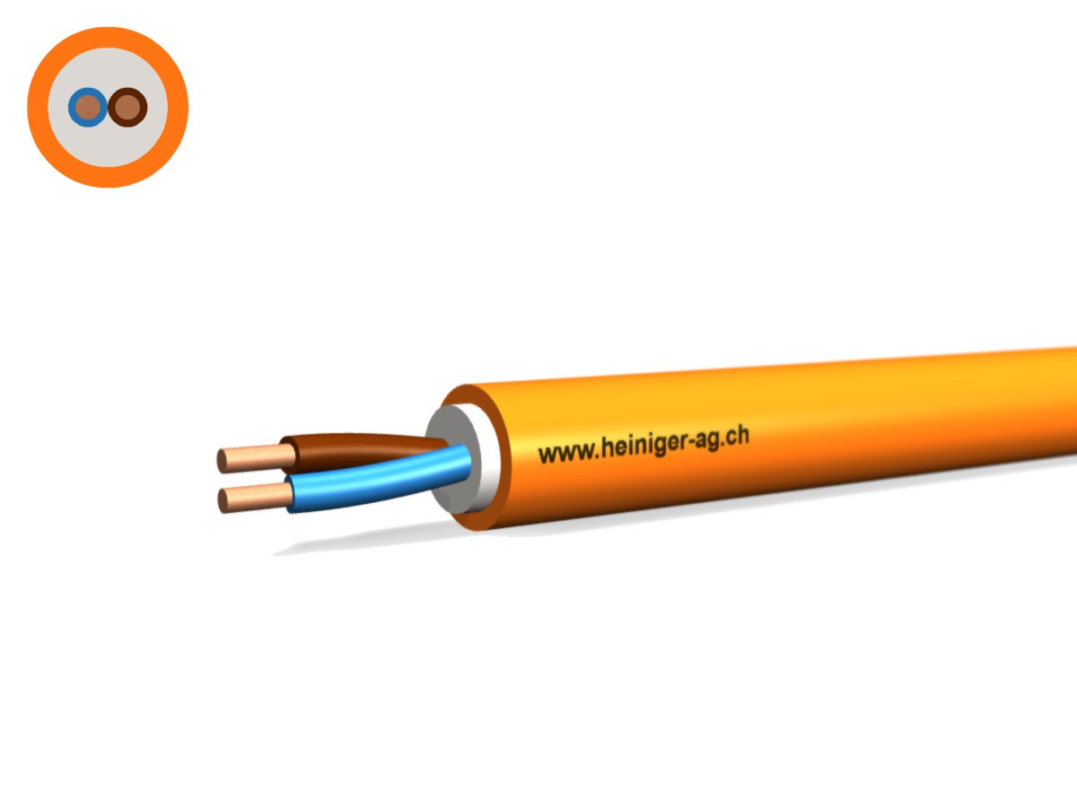 Câble de séc. FE180 E90 B2ca 2x1.50 LN - san-hal non prop. flamme or/s1a,d1,a1