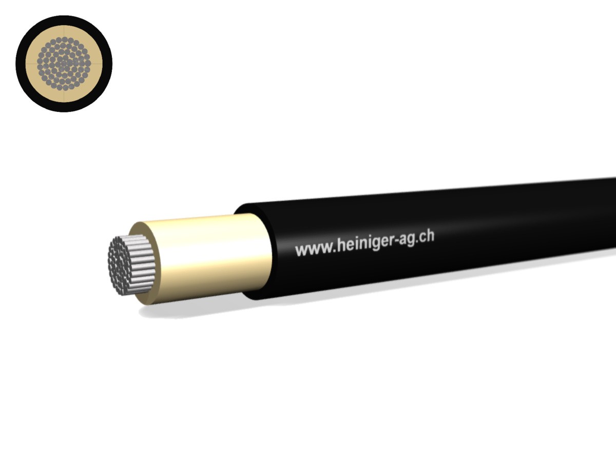 Solarkabel vernetzt 1x70 schwarz - UV- und witterungsbeständig