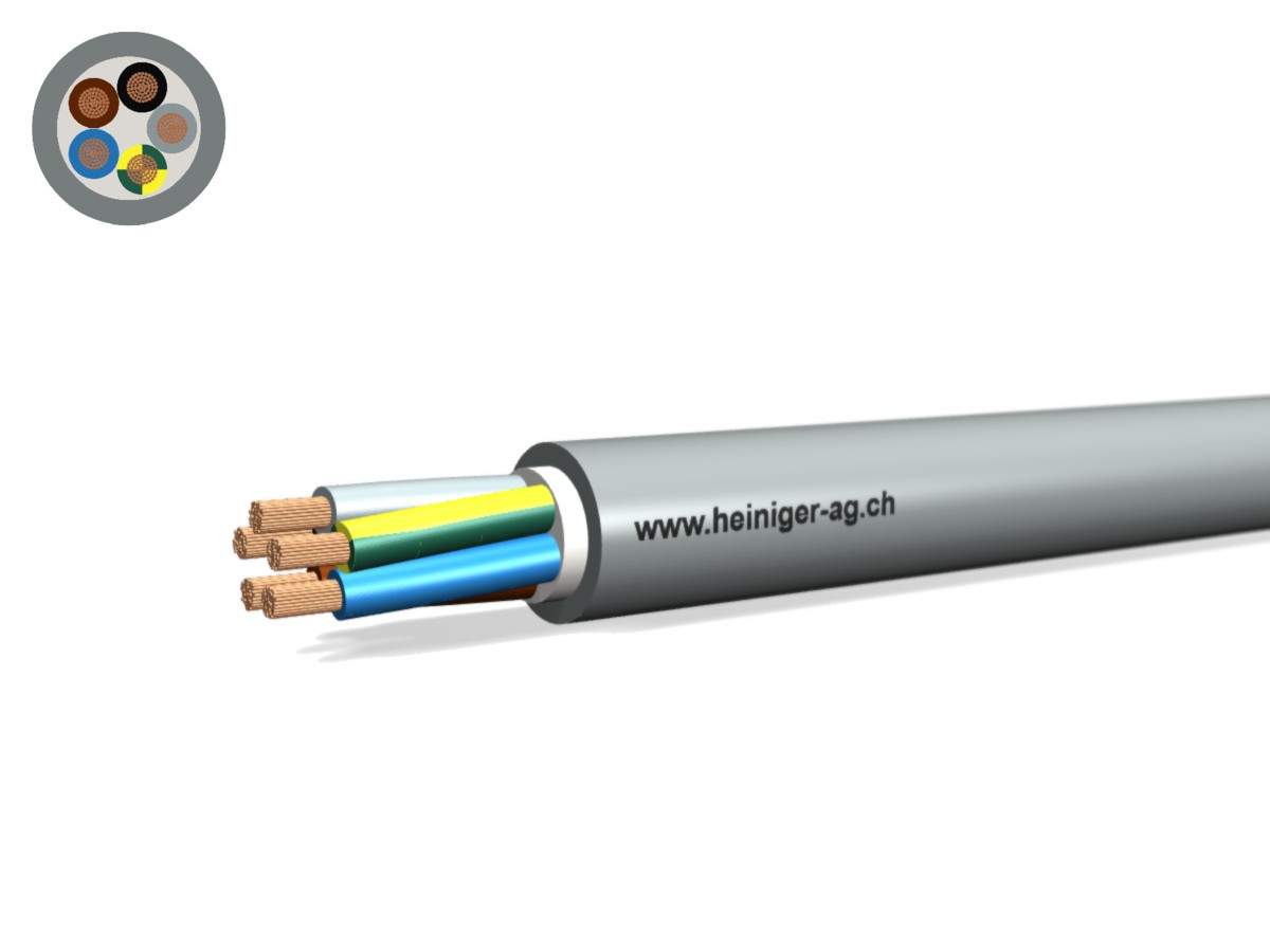 Câble commande Cca-flex 5x2.50 JB gr - LiHH san-hal 0.6/1kV EN 50399