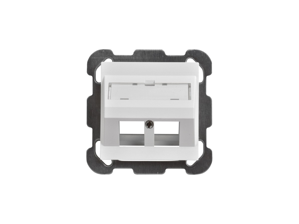 Unilan Boît. encastré EDIZIOdue, 2 ports - blanc inclinés pour RJ45 (KS) sans cadre