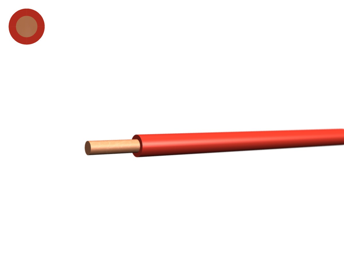 Fil de sonnerie Eca 0.8 rouge - RAL3000 300/500V