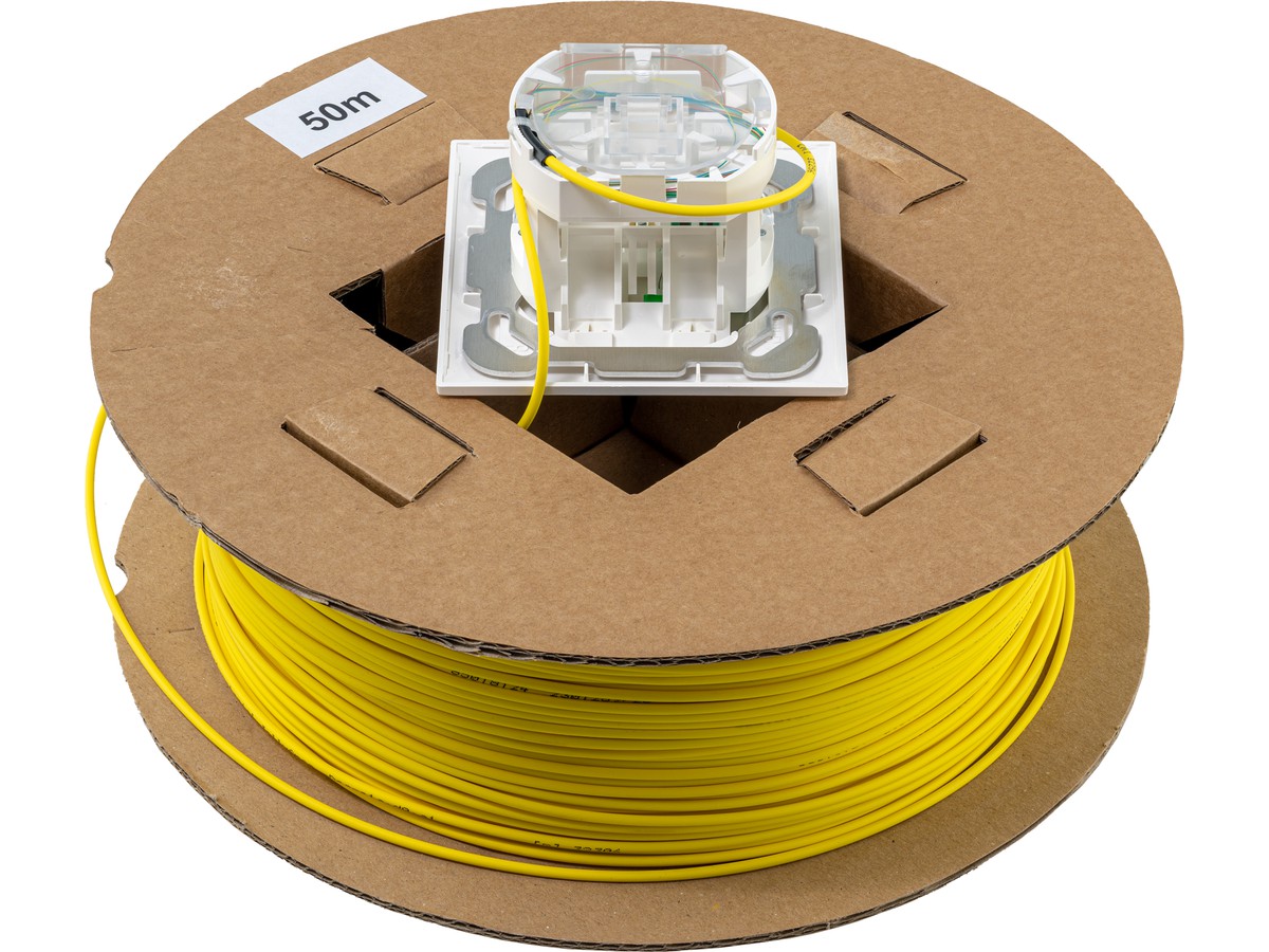 OTO UP-Dose 4xLC APC, konf. L= 40m - H&S FTTH 4x1E9/125 G.657.A2, 2.8mm gelb