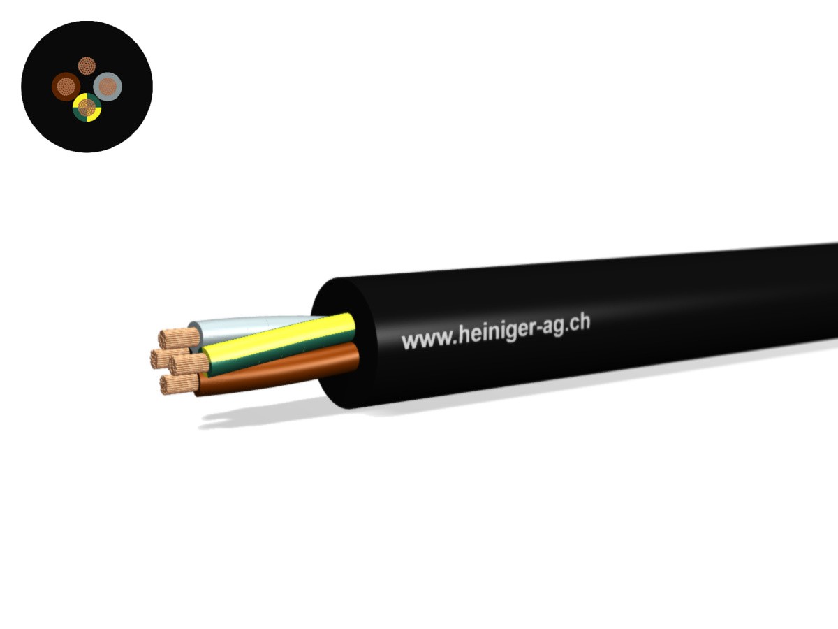 Gdv Anschluss-Kabel Eca 4G4 LPE sw - H07RN-F 450/750V verstärkt Titanex