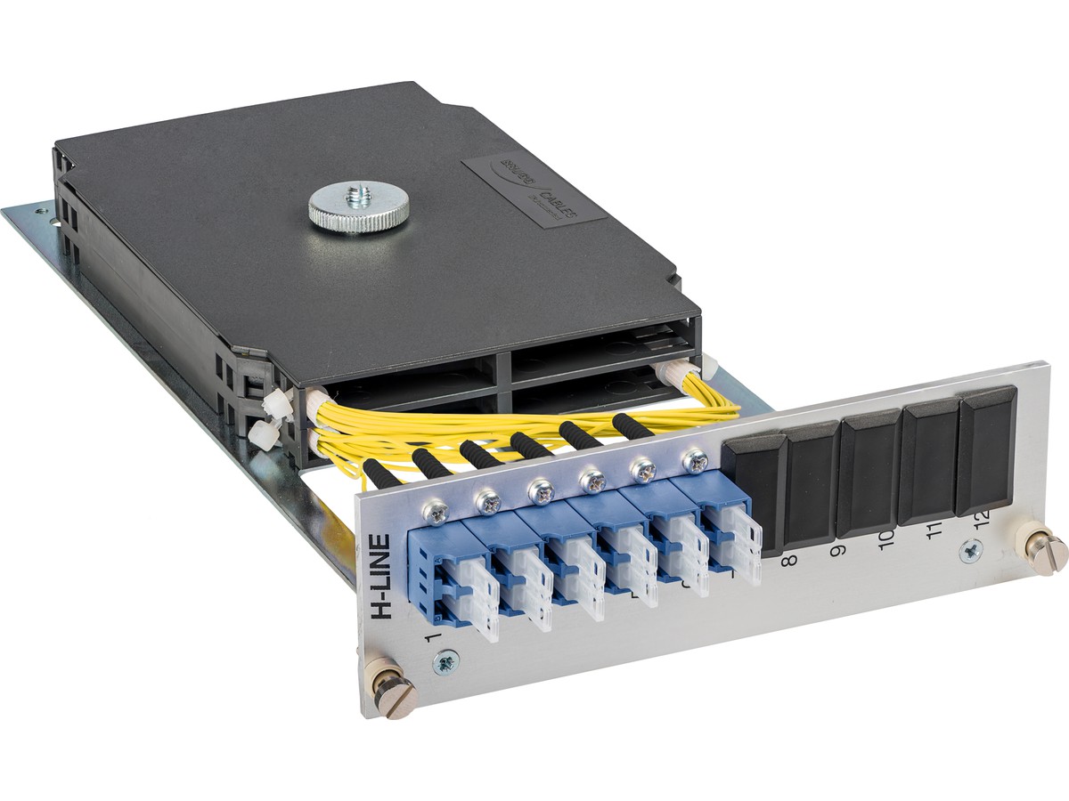 Einschubmodul H-Line zu BGT 3HE/8TE - 6xLCd 9/125 bestückt, spleissfertig