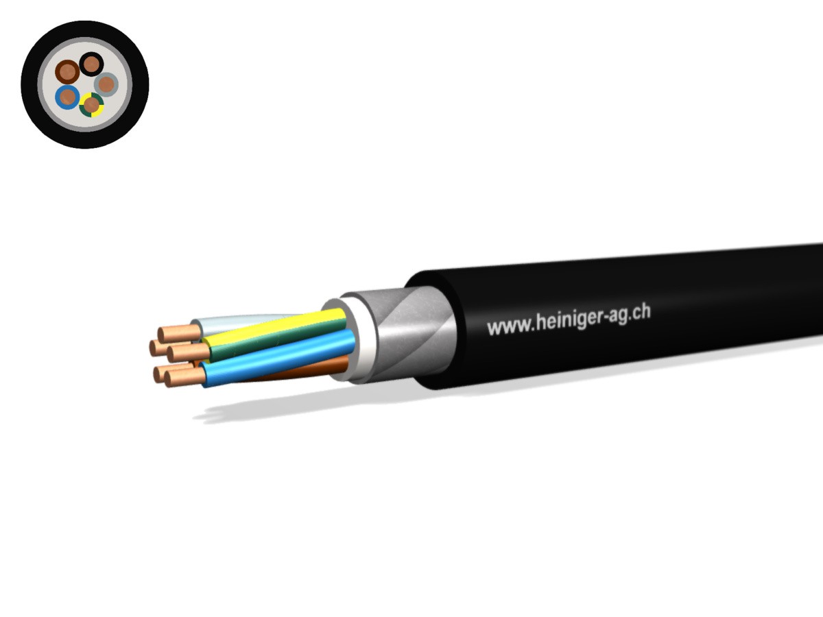 NN-CLN FE05B2 B2ca 5x2.50 LNPE sw - hal-frei armiert 90°C 0.6/1kV