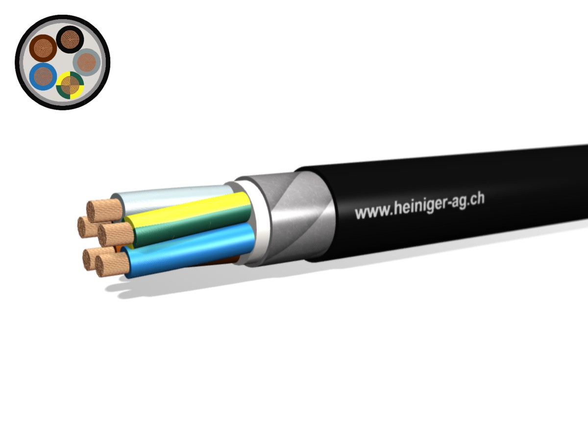 NN-CLN FE05B2 B2ca 5x50 LNPE nr - san-hal armé 90°C 0.6/1kV