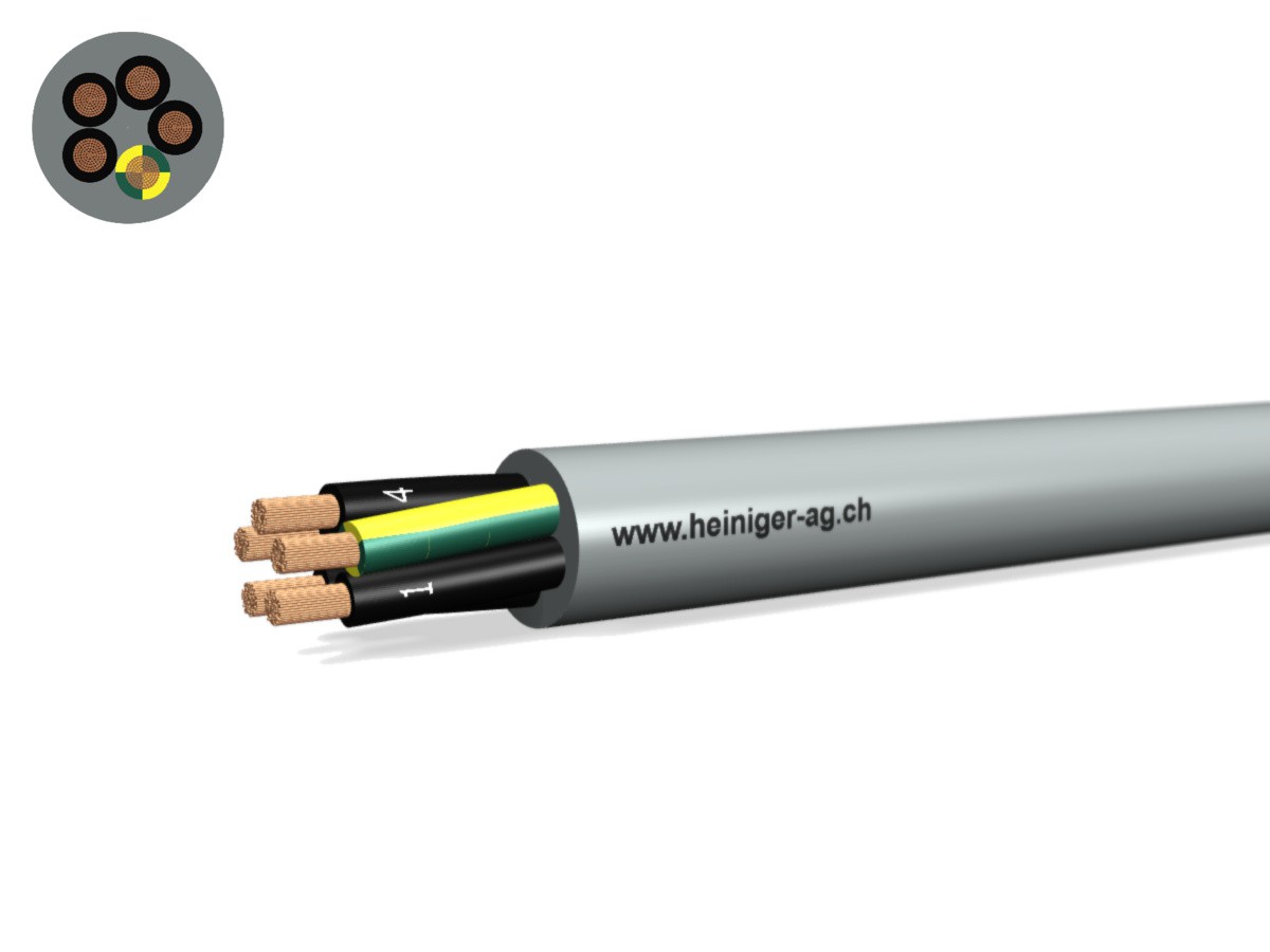 Steuerkabel halogenfrei 5x2.50 JZ gr - PUR UV-beständig -40°C 300/500V