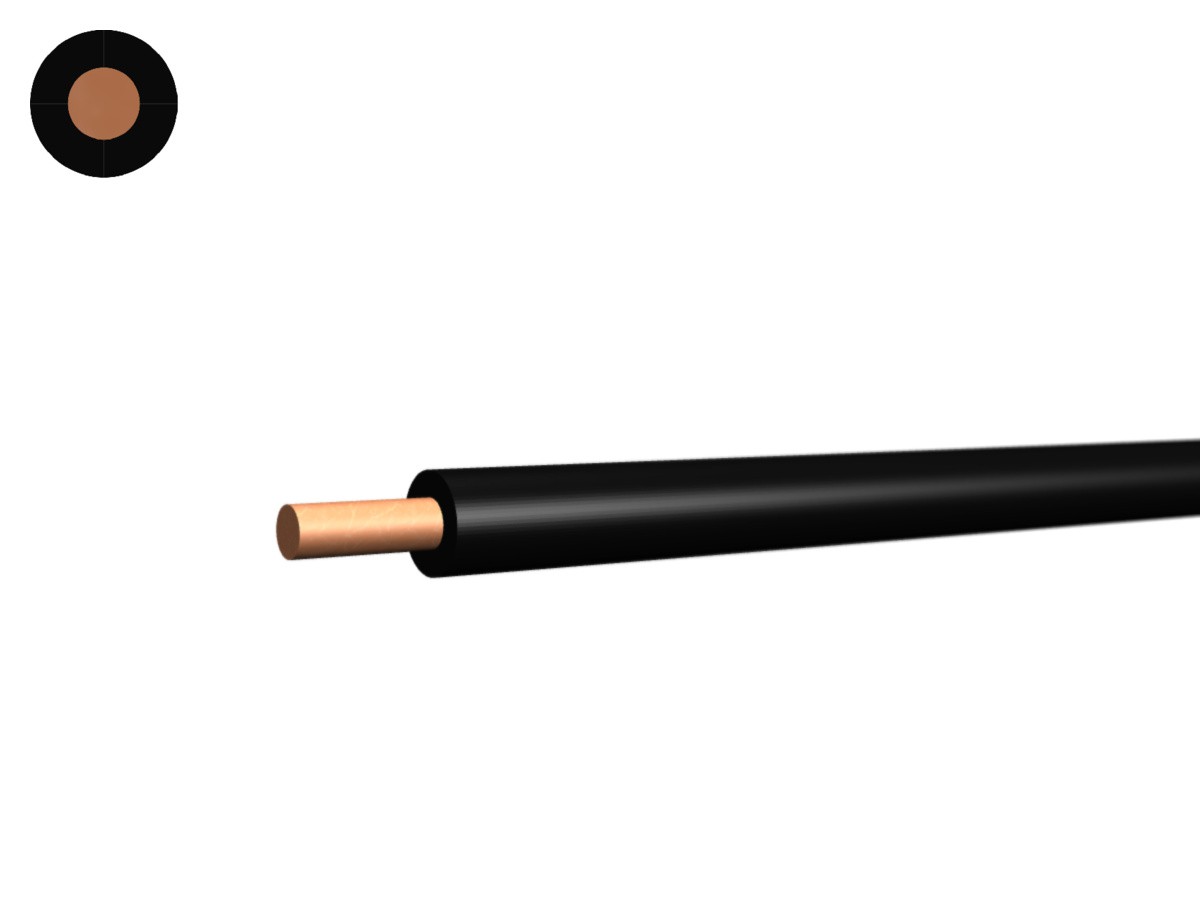 Fil N Cca san-hal 1.50 noir - 450/750V H07Z1-U