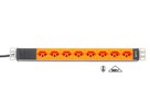 H-LINE Steckdosenleiste 19" 8xT23 oF - ohne Netzfilter, Kabel 3m, orange