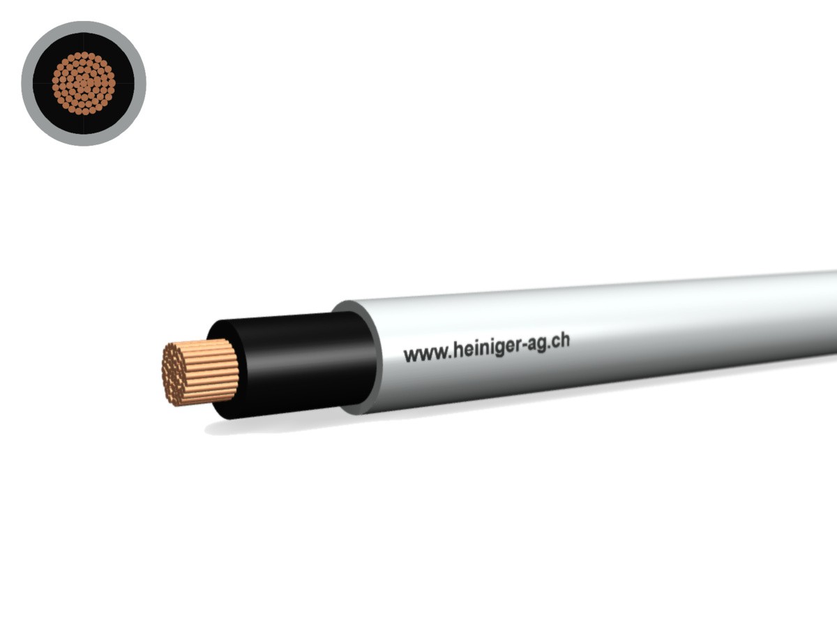 FE0D Kabel Dca hal-frei 1x16 L=sw - flammwidrig hgr 0.6/1kV