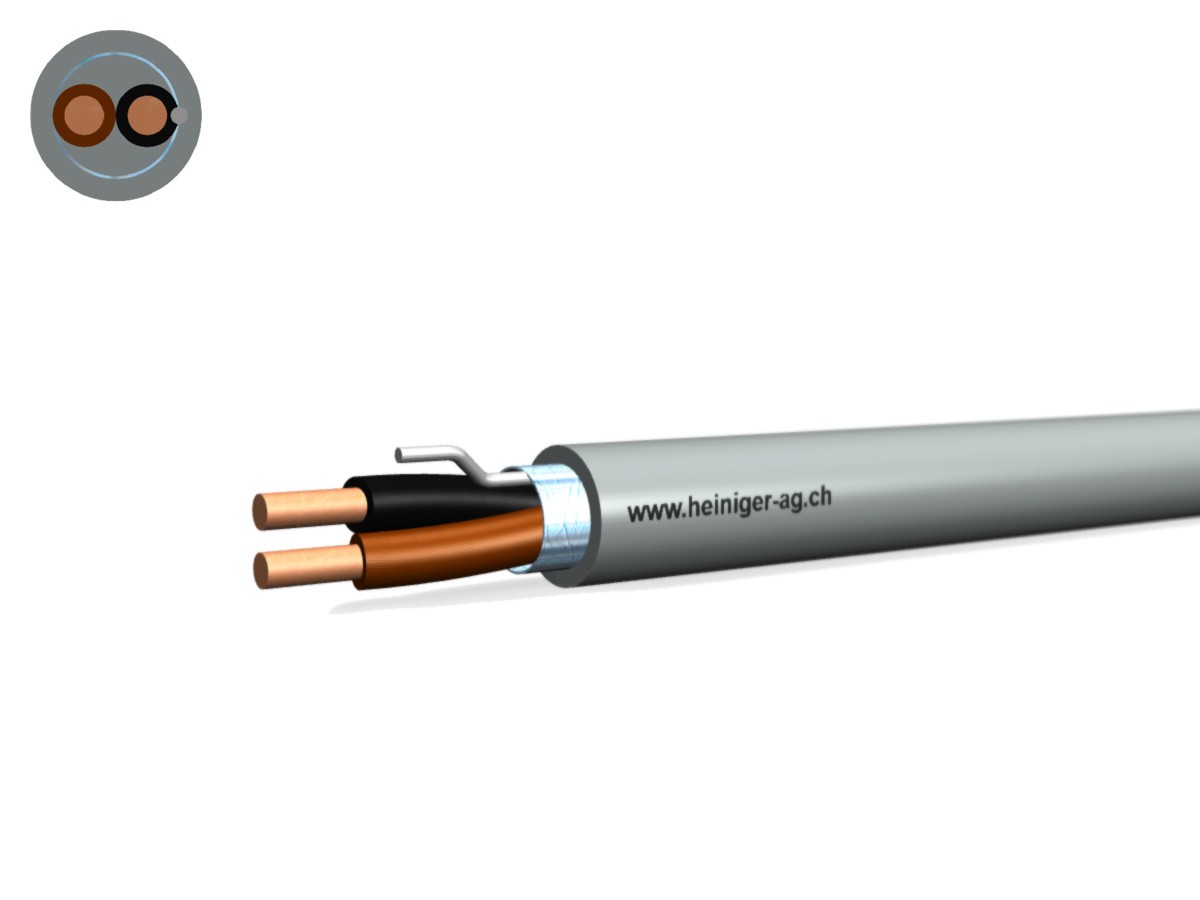 Bio Inst. Kabel Dca (St) 2x1.50 - L gr hal-frei HD 308 S2 0.6/1kV