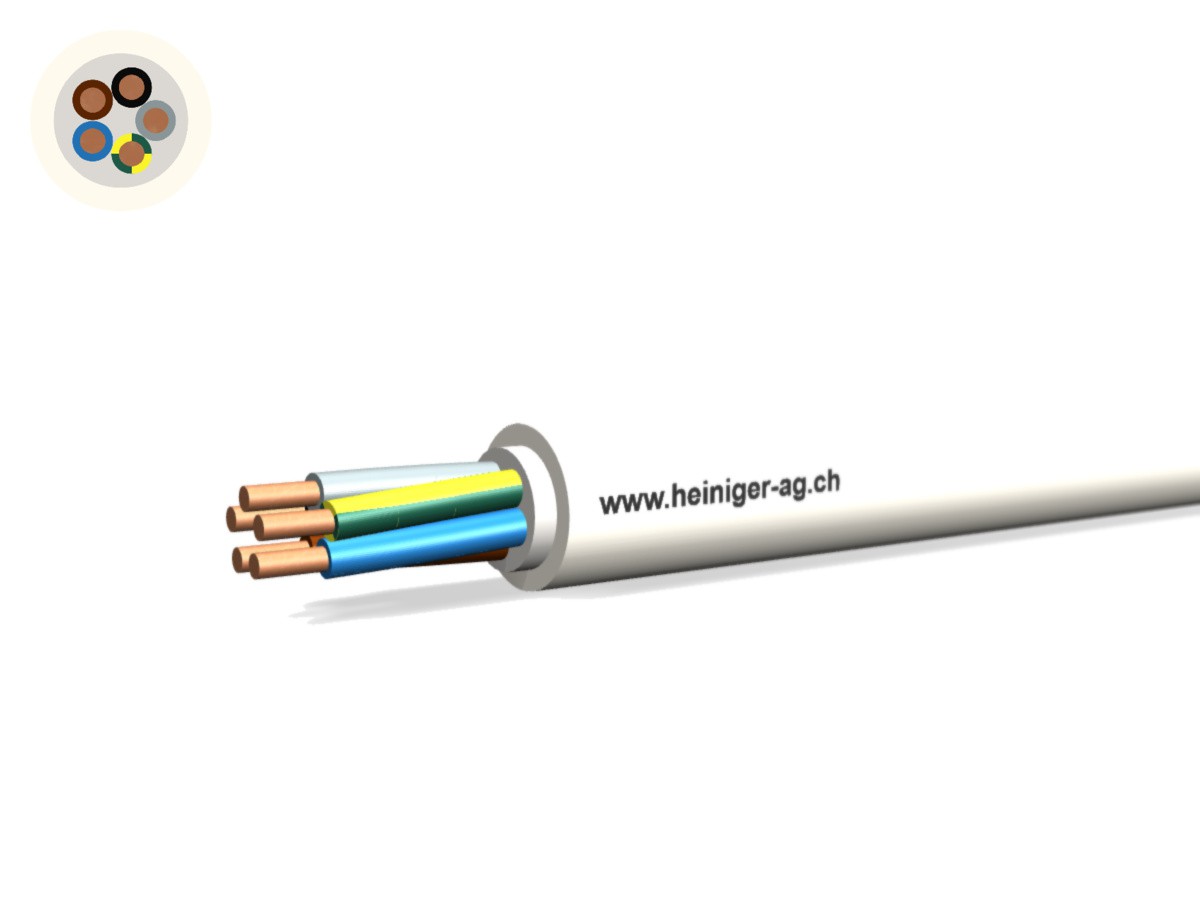 TT-Kabel Eca 5x1.50 LNPE PVC ws - Niederspannungs-Installat. Kabel 0.6/1kV