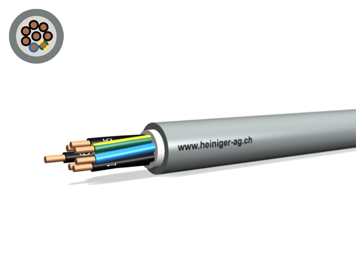 TT-Kabel Eca 8x1.50 LNPE PVC gr - Niederspannungs-Installat. Kabel 0.6/1kV