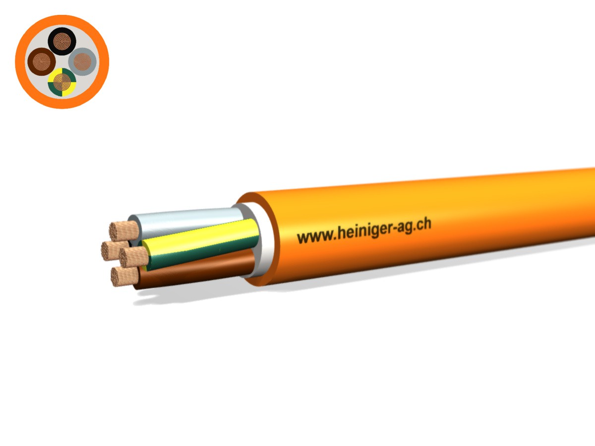 Câble de séc. FE180 E30-E60 VDE 4x10 - LPE NHXH san-hal non p. de flamme or