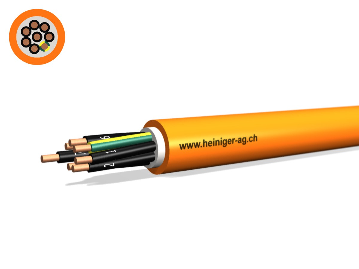 Câble de séc. FE180 E90 8x2.50 LPE - san-hal non prop. flamme or