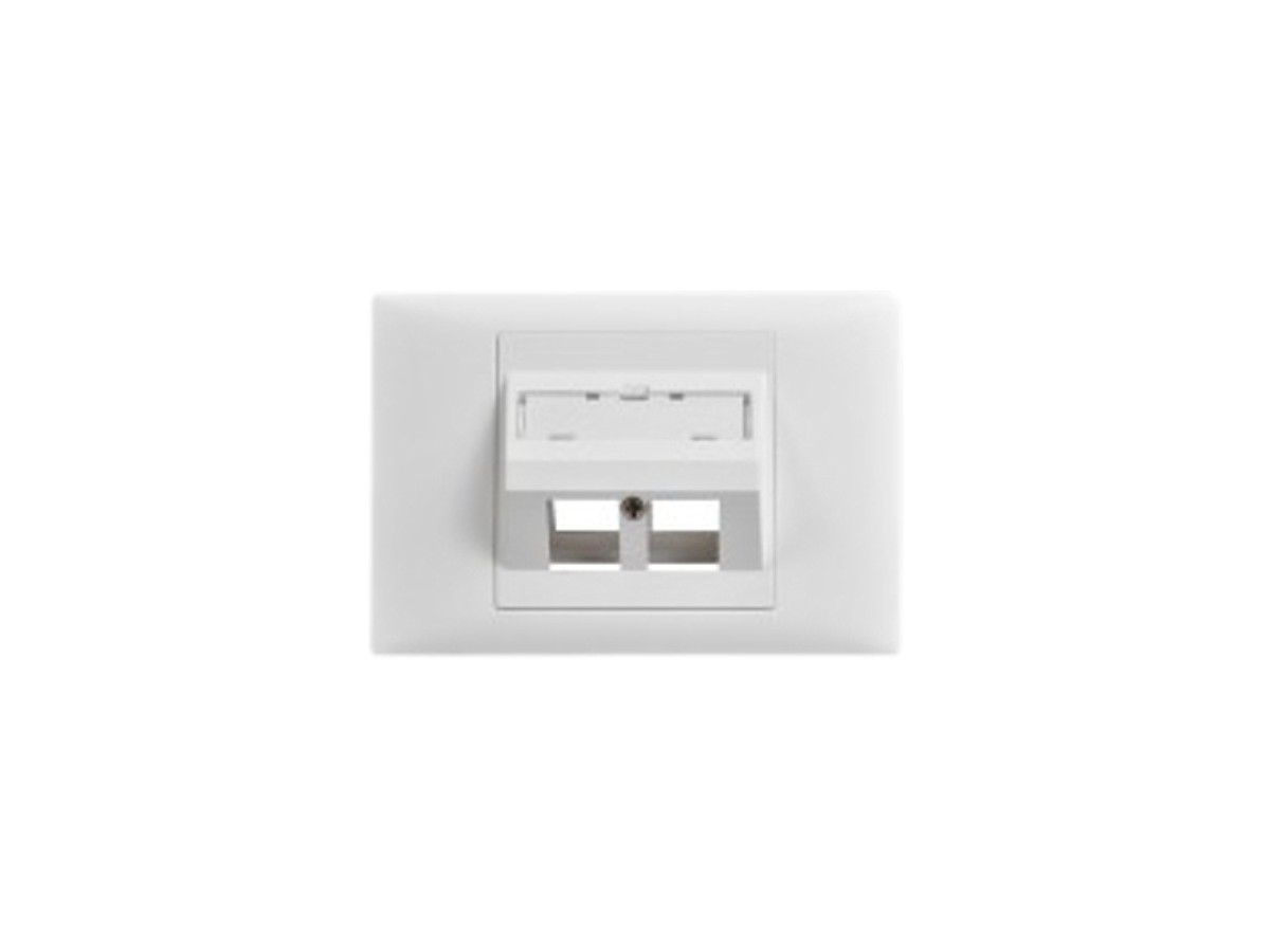 Unilan Boît. IK EDIZIOdue 2 ports blanc - inclinés pour RJ45 (KS) 115x80mm