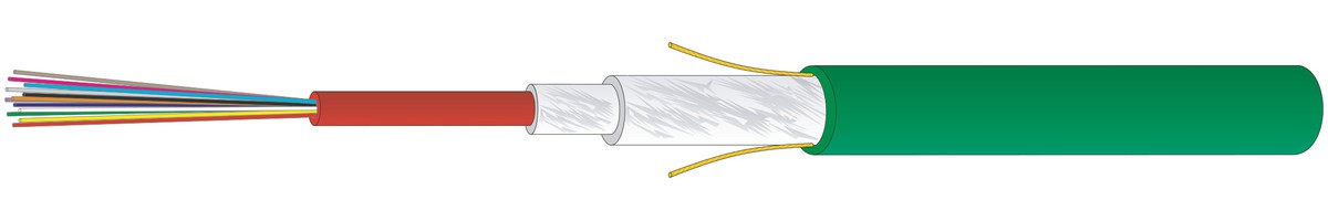 FO Universal ZGGFR 1x12G50/125 OM4 - Câble int/exterieure 7.6mm, 1500N, Dca