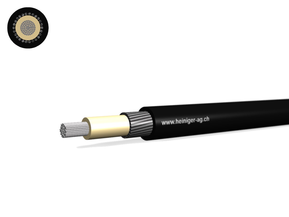 Câble solaire armé réticulé 1x4 noir - Résistance aux intempéries et UV