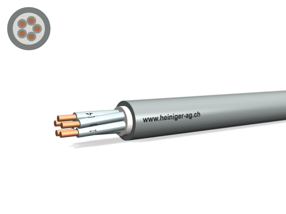 TT-Kabel Eca 5x1.50 NK 0-4 Tarif PVC gr - Niederspannungs-Installat. Kabel 0.6/1kV