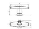 T-Griff für H-LINE Stand-/Wandgehäuse - schwarz, KABA 1036 / 22mm, ohne Zylinder