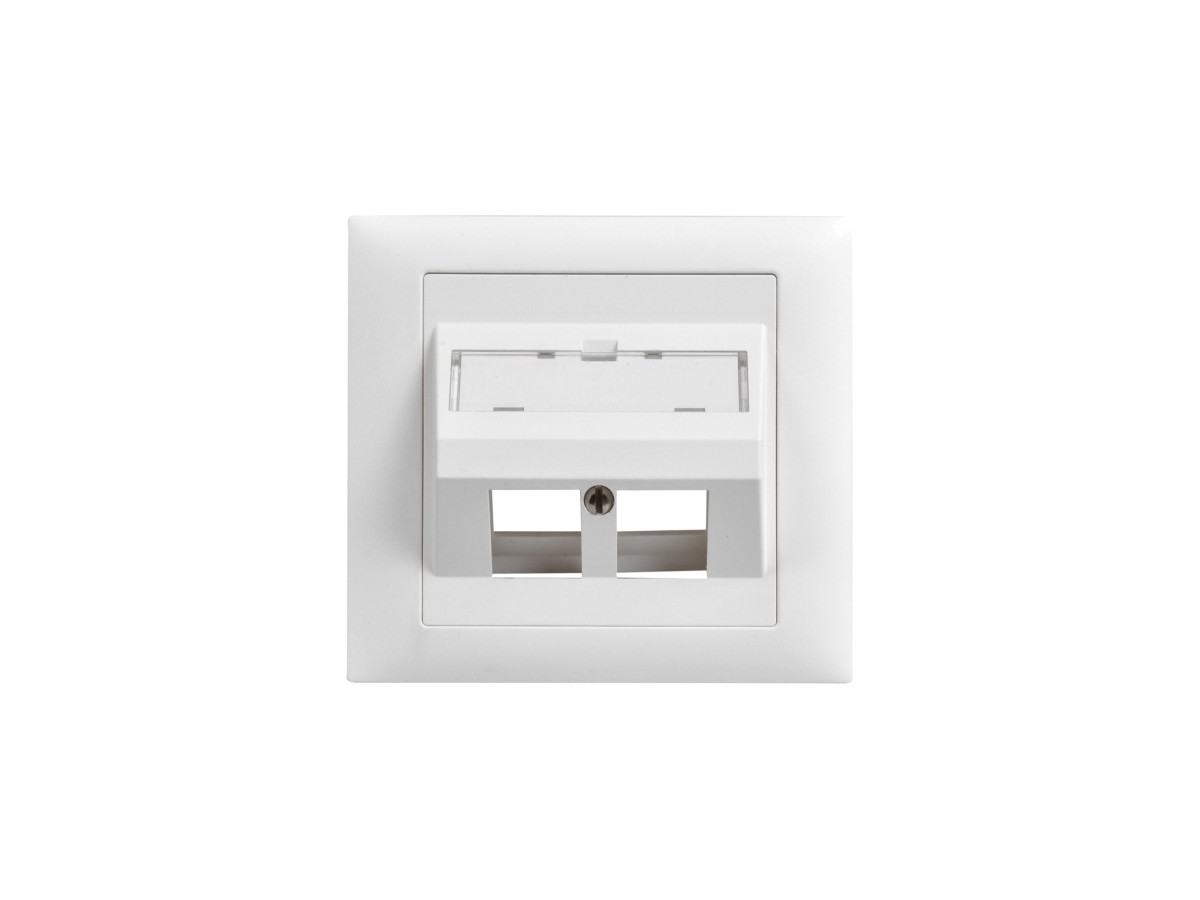 Unilan Boît. IK EDIZIOdue 2 ports blanc - inclinés pour RJ45 (KS) 86x80mm